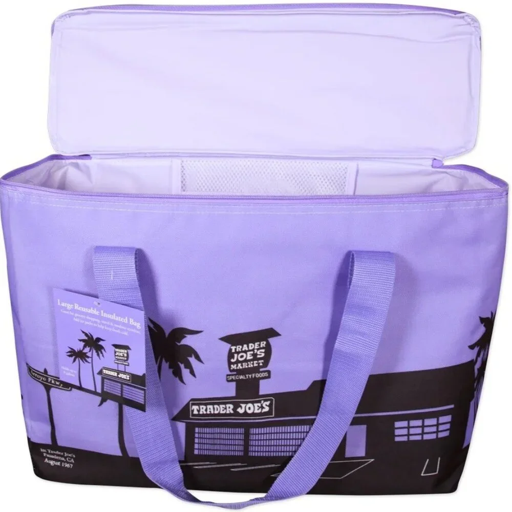 NWT:  Trader Joe’ Insulated Cooler Bag – 8 gallons:  Lavendar